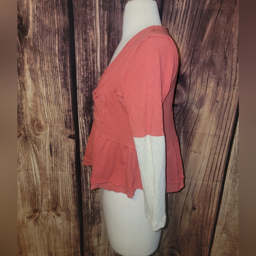 We The Free By Free People Colorblock Top Size S Camelia Combo - Picture 5 of 10